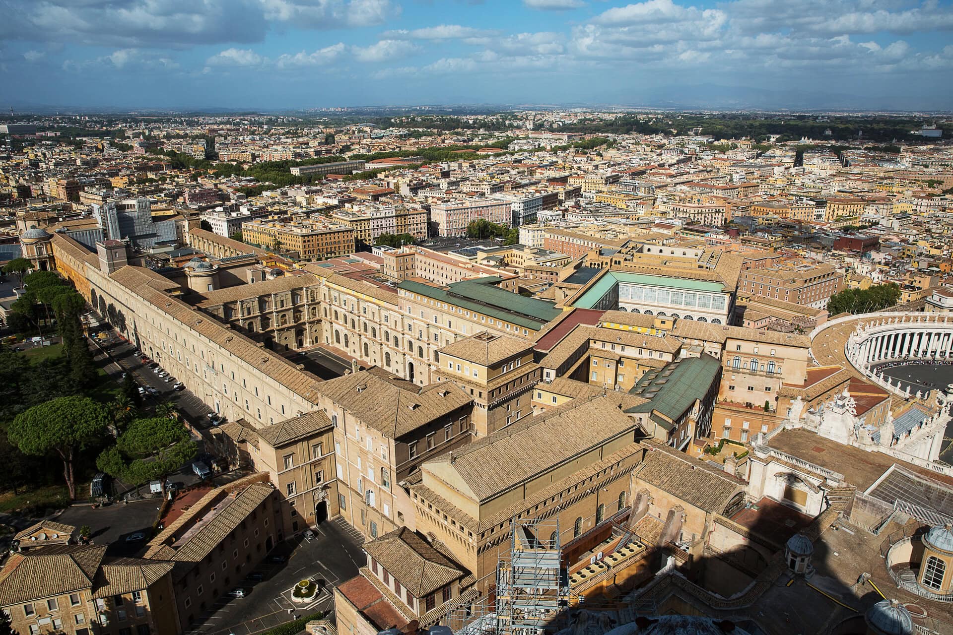 A view of the Sistine Chapel and the Vatican Museums.