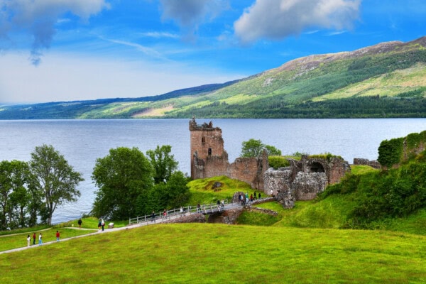 Urquhart Castle is a ruined castle that sits beside Loch Ness in the Highlands of Scotland.